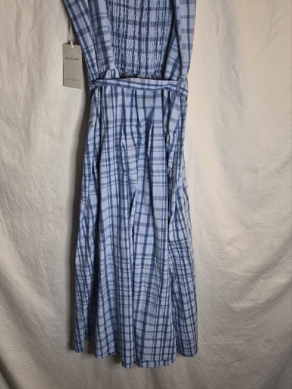 Free Assembly Blue Plaid Midi Dress - Picture 6 of 6